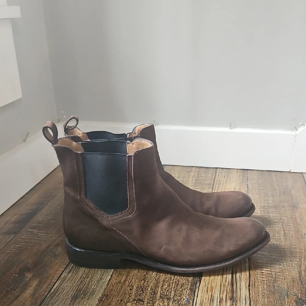 Elegant J.D. Fisk Chelsea Low Boy Men's Quality Brown Leather‎ Boots